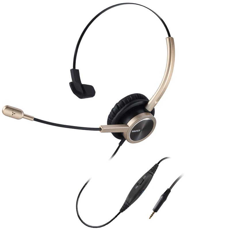 MAIRDI Cell Phone Headset with Microphone Noise Canceling, Laptop Headset 3.5mm Jack for Office Work, Phone Headset for iPhone Computer Samsung Androids Tablets Skype Teams Video Conference - Image 1
